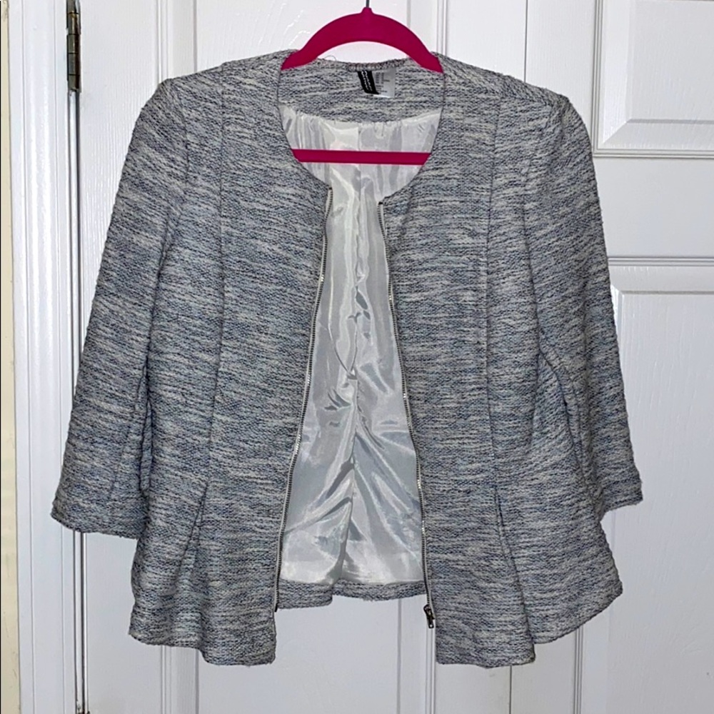 H&M Peplum jacket (Blue/white)